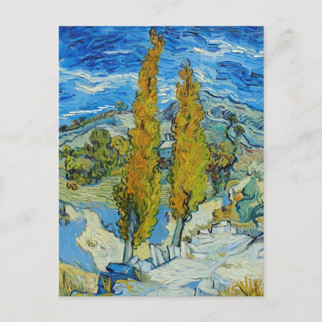Poplars på Saint-Rémy, 1889 Vincent Van Gogh Vykort (Framsida)