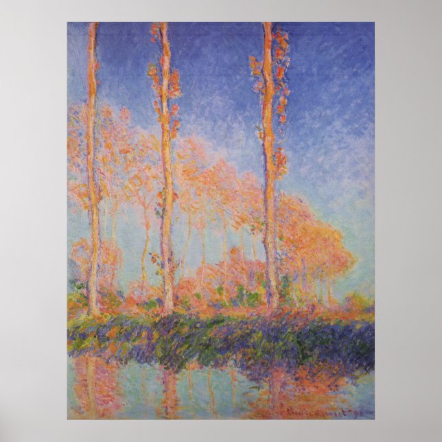 Poplars – Pappeln, Autumn – Claude Monet, 1891 Poster (Framsidan)