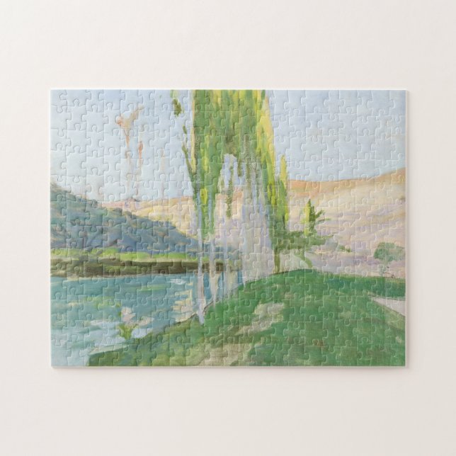 Poplars som växer nära en Watercourse Pussel (Horisontell)