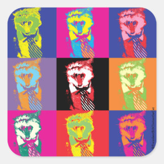 Pop'n'Roll med Mister President! Fyrkantigt Klistermärke