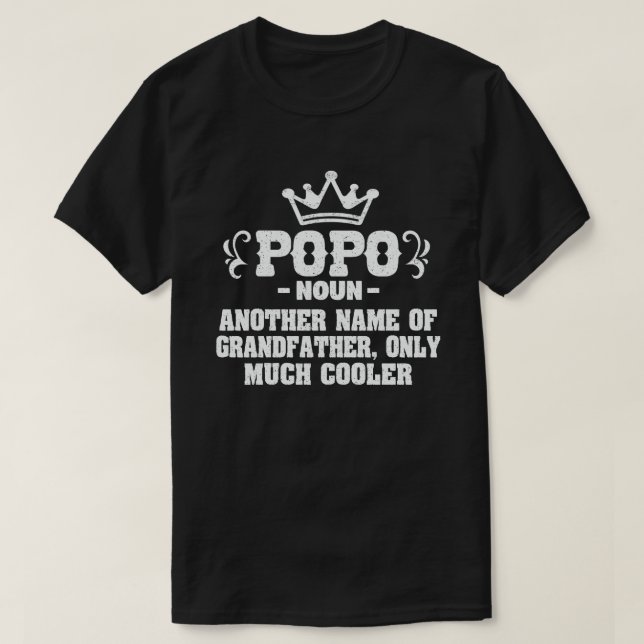 Popo Definition Rolig Betydelse Cool Farfar Presen T Shirt (Design framsida)