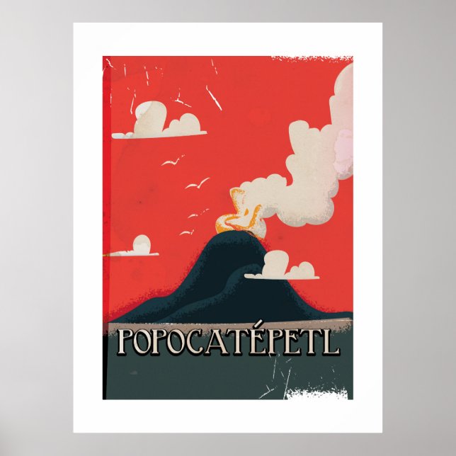 Popocatépetl Vulkan Resemästrare Plakat Poster (Framsidan)
