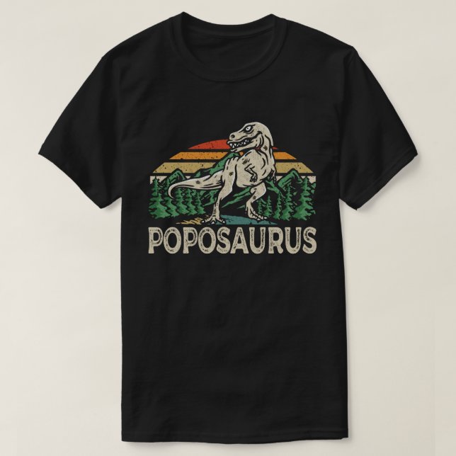 Poposaurus Dinosaur Farfar Saurus Fars Dag T Shirt (Design framsida)