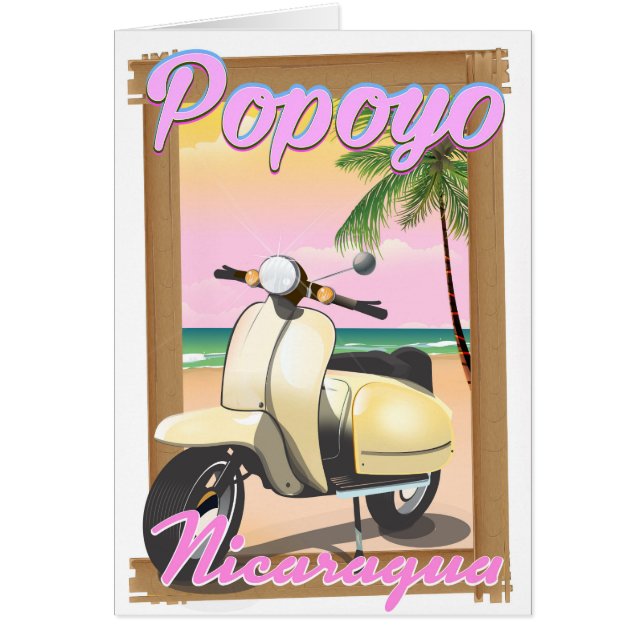 Popoyo Nicaragua-bokaffisch för strandresor Hälsningskort (Framsidan)