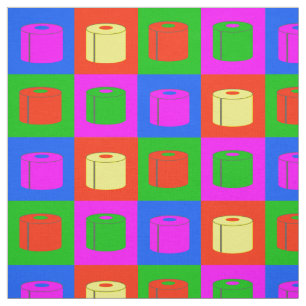 Popp Art Retro Psychedelic Toilet Papprare Vibrant Tyg