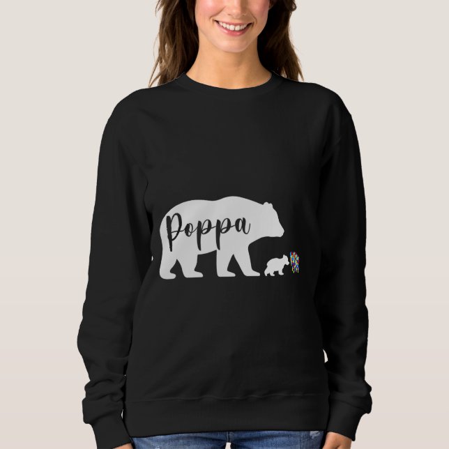 Poppa Bear Autism Awareness Kärlek Support Family  T Shirt (Framsida)