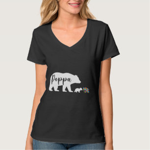 Poppa Bear Autism Awareness Kärlek Support Family  T Shirt