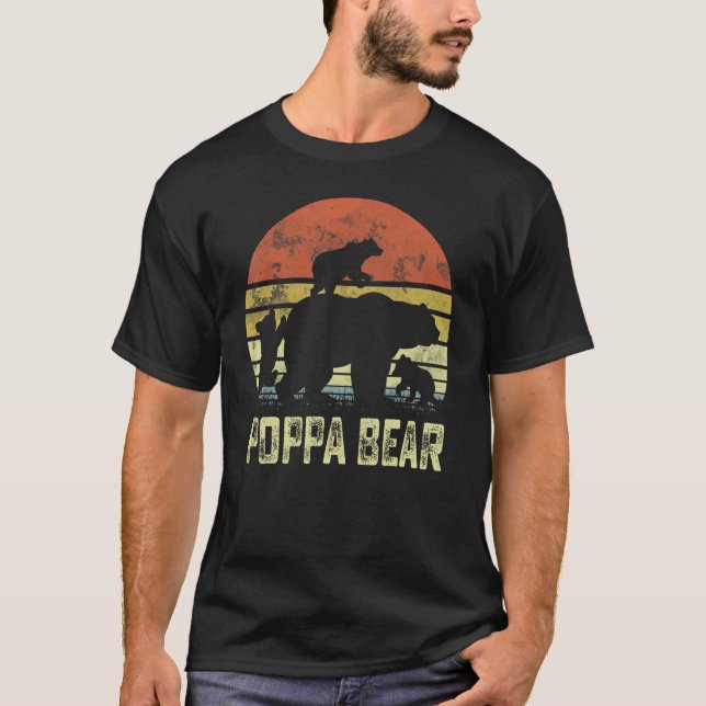 Poppa Bear Matching Family Unge 3-barn Fars dag T Shirt (Framsida)