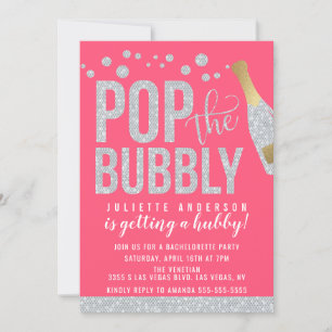 Poppa Bubbly Champagne Möhippa Inbjudningar