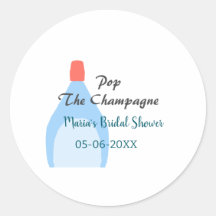 Poppa champagne blå bröllopsfest lägg till namn da
