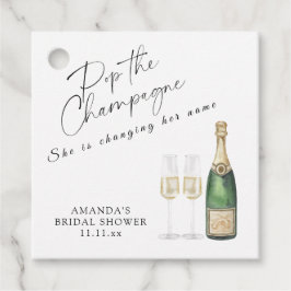 Poppa champagne Bröllopsdusch Gåvor Etiketter