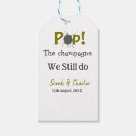 Poppa champagne vi gör fortfarande guldgrått parna presentetikett