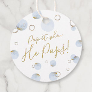 Poppa den när han smäller Favor Tag, Champagne Tag Gåvor Etiketter