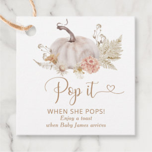 Poppa den när hon poppar boho pumpa förmånsetikett gåvor etiketter