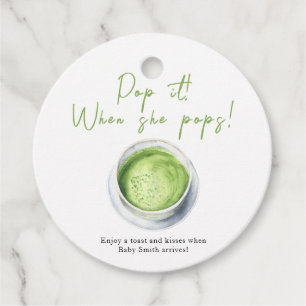 Poppa den när hon poppar! Matcha Latte Bebisdump Gåvor Etiketter