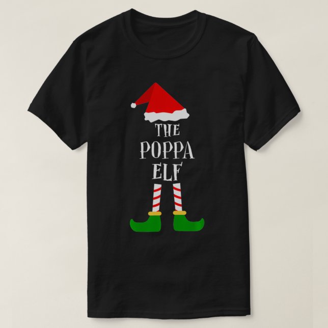 Poppa Elf jul Pajama Matching Family Gifts T Shirt (Design framsida)