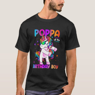 Poppa från Birthday Boy Dabbing Unicorn Party 1 T Shirt