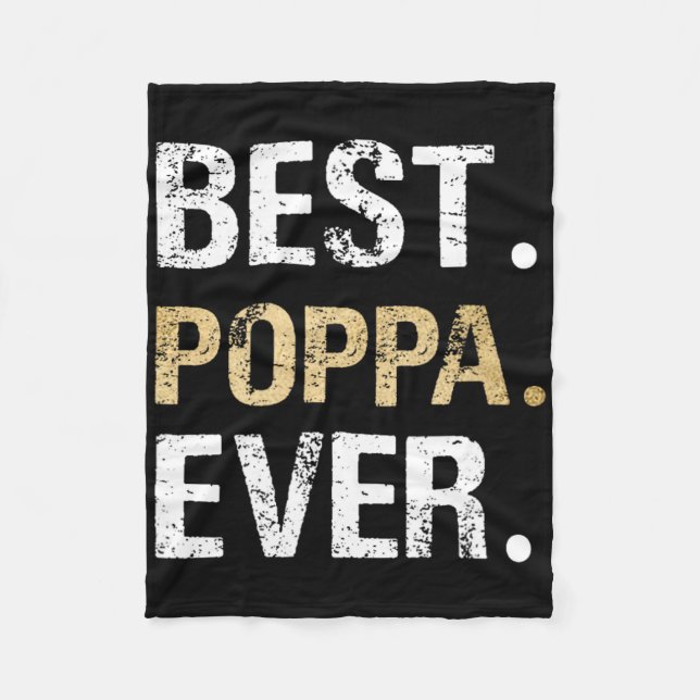 Poppa Gift från mordotter Grandson Best Poppa Fleecefilt (Framsidan)