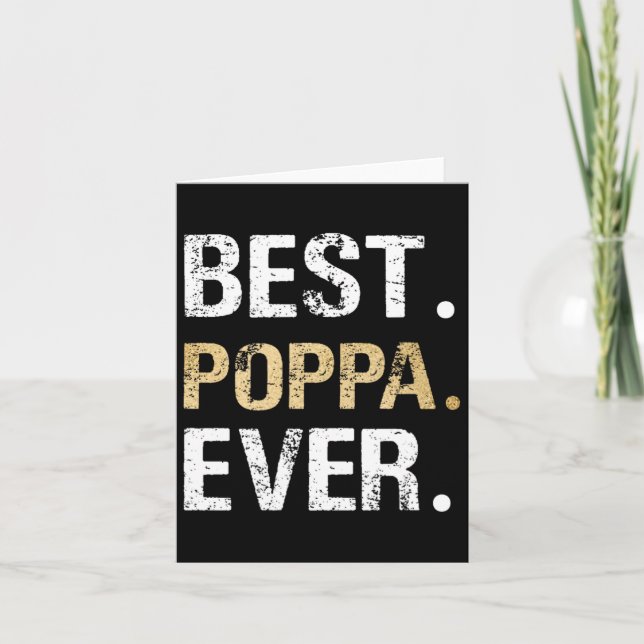 Poppa Gift från mordotter Grandson Best Poppa Kort (Framsida)