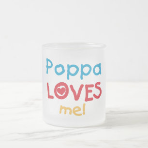 Poppa Kärlek Me T-shirts och Gifts Frostad Glasmugg