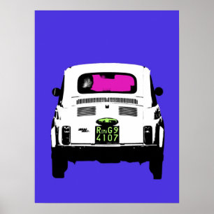 Poppa konst Fiat 500, cinquecento, i Rome, italien Poster