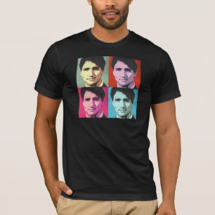 Poppa konst Justin i naturlig storlek Trudeau - - T-shirt