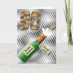 Poppa kortet för födelsedag för champagneflaska kort