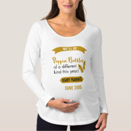 Poppa meddelande för flaskagott nytt årbaby t shirt