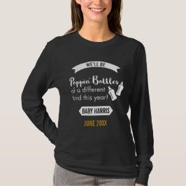 Poppa meddelande för flaskagott nytt årbaby t-shirt