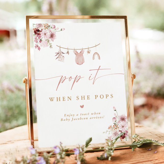 Poppa När Hon Fyller Baby Shower Champagne Förmåns Poster (Skapare uppladdad)