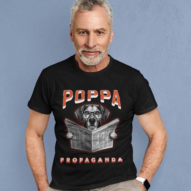 Poppa Propaganda News Media Hund Reading Newspaper T Shirt (Skapare uppladdad)