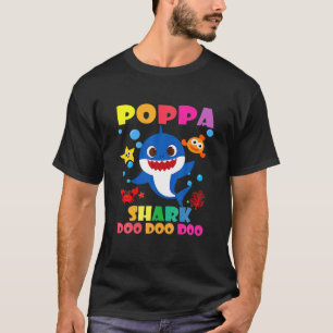 Poppa Shark Doo Doo Funny Baby Mamma pappa Kids T Shirt
