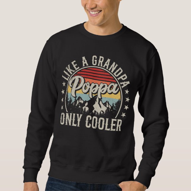 Poppa som en farfar - bara Cooler Retro Manar Lång Ärmad Tröja (Framsida)