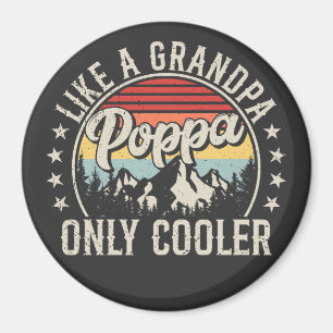 Poppa som en "Grandpa Only Cooler Retro Circle" Magnet