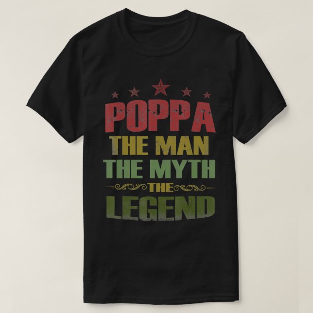 Poppa The Man the Myth the Legend Tee Fars dag (Design framsida)