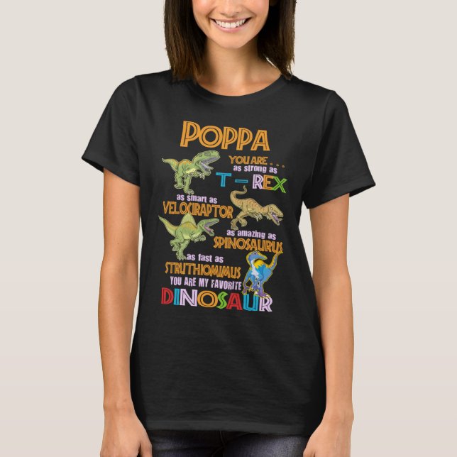Poppa You Are My Favorite Dinosaur Rex Fathers Day T Shirt (Framsida)