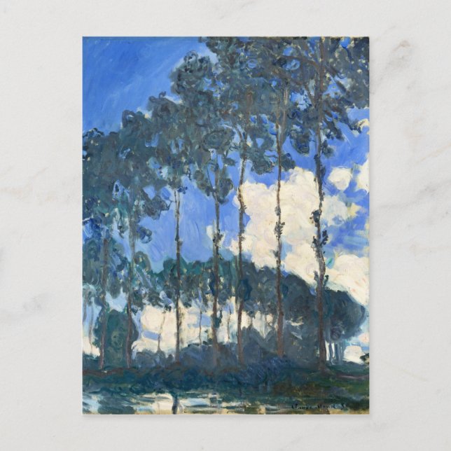 Popparer vid Bankerna av floden Epte - Monet Vykort (Framsida)