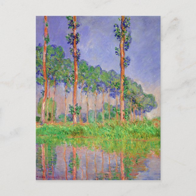 Poppars Rosa Effect Monet Fine Art Postcard Vykort (Framsida)