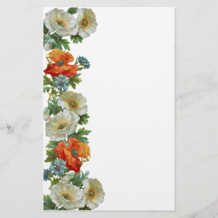 Poppelblommor och Kornblommor Blommig Konst Papper