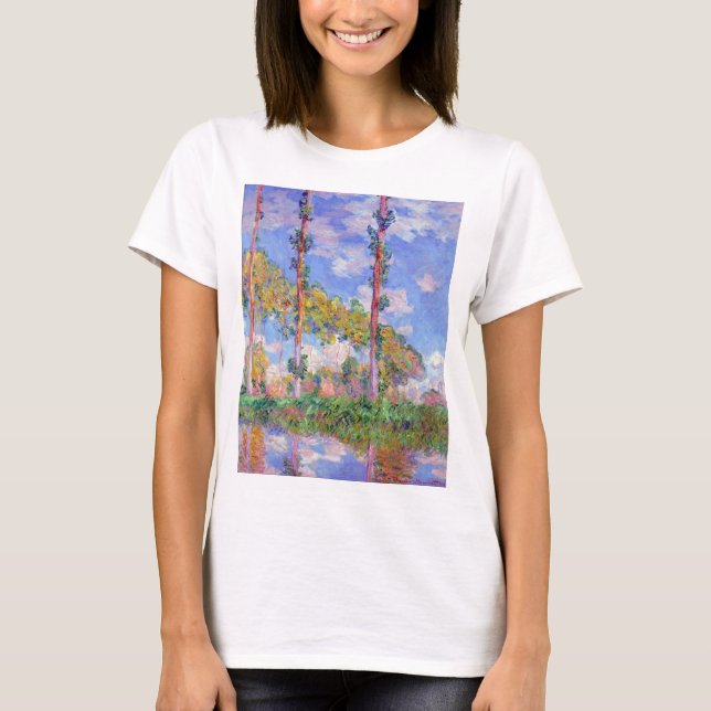 Poppelträd i solsken, Monet T Shirt (Framsida)
