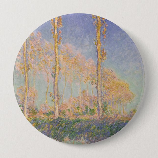 Poppelträd, impressionistiskt landskap, Claude Mon Knapp (Framsida)