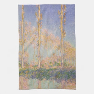 Poppelträd, impressionistiskt landskap, Claude Mon Kökshandduk