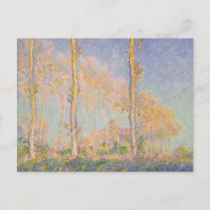 Poppelträd, impressionistiskt landskap, Claude Mon Vykort