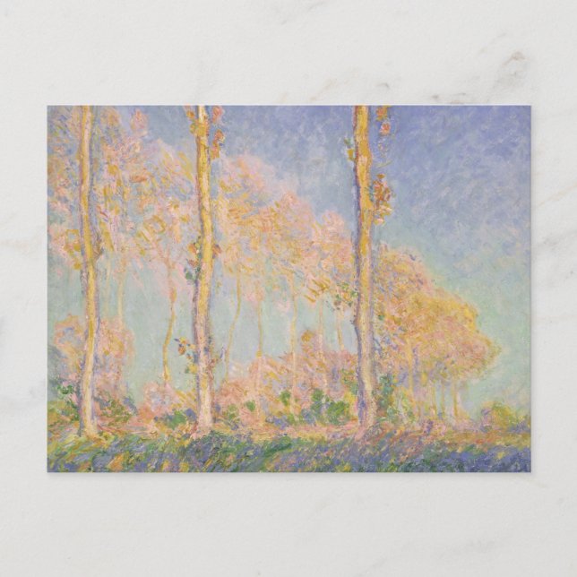 Poppelträd, impressionistiskt landskap, Claude Mon Vykort (Framsida)