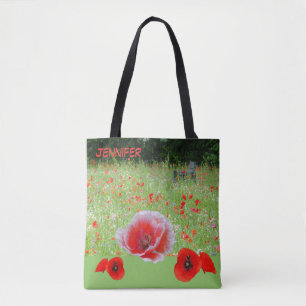 Poppes Fält med Bench Cust Tote Bag Tygkasse