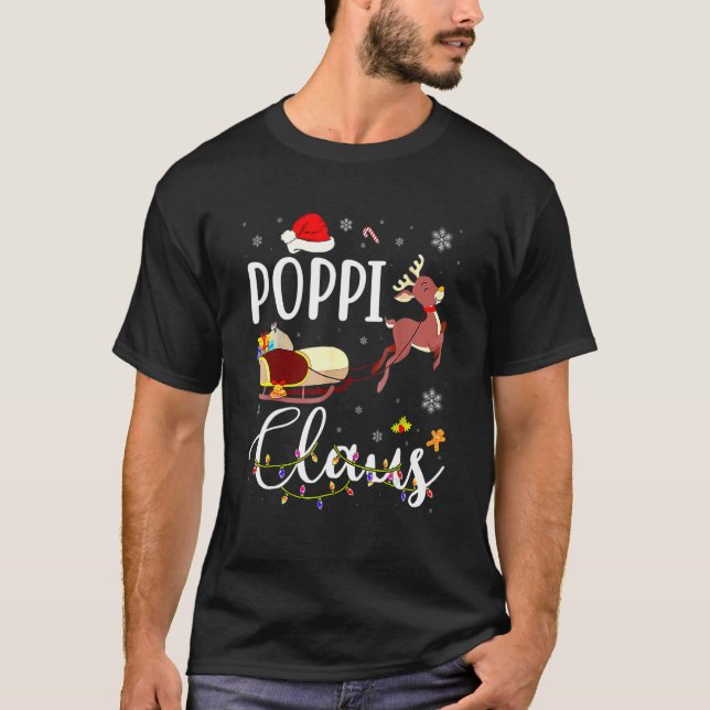 Poppi Claus  Poppi Christmas Reindeer Christmas T Shirt (Framsida)