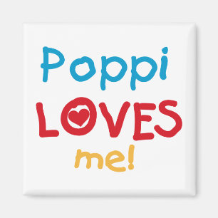 Poppi Kärlek Me T-shirts och presenter Magnet