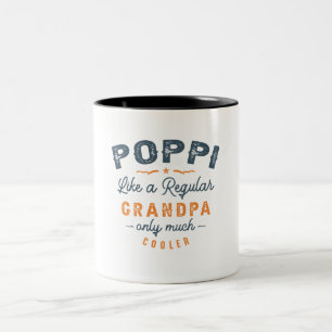 Poppi som en vanlig morfar-snål Fars dag Två-Tonad Mugg