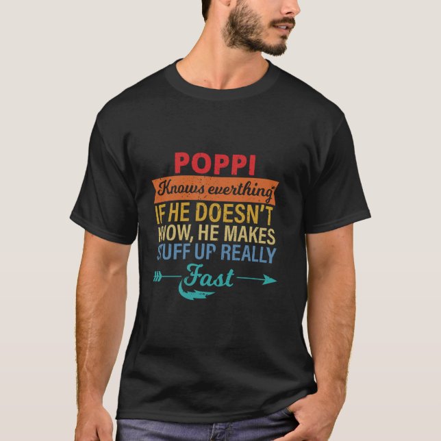 Poppi vet allt Grandpa far är dag från d T Shirt (Framsida)