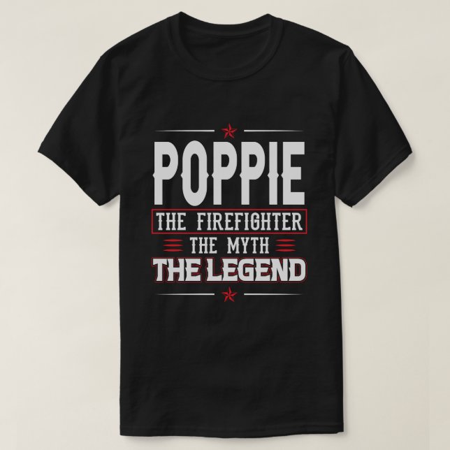 POPPIE brandman Myth the Legend Firefig T Shirt (Design framsida)